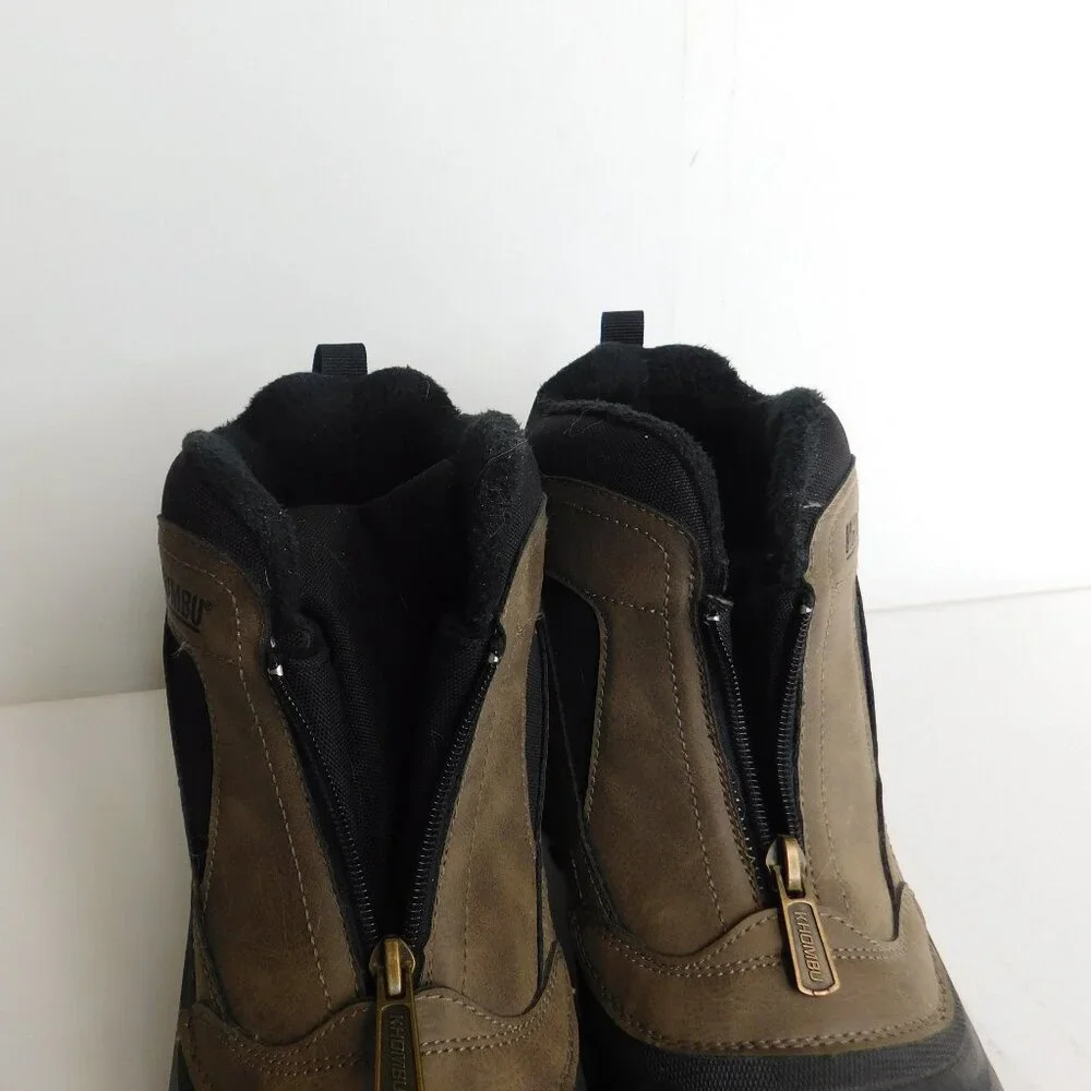 Khombu Men's Cliff Brown Cushioned Winter Boots Zip Gorpcore Brown Black Size 11